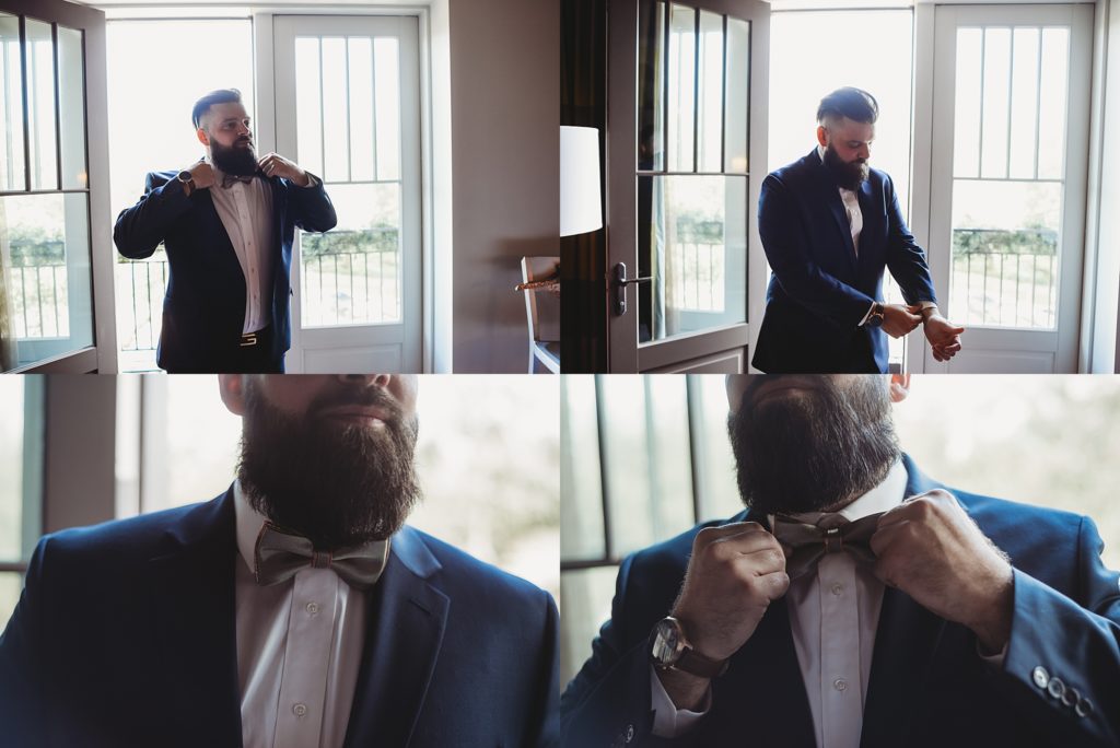 groom getting dressed 